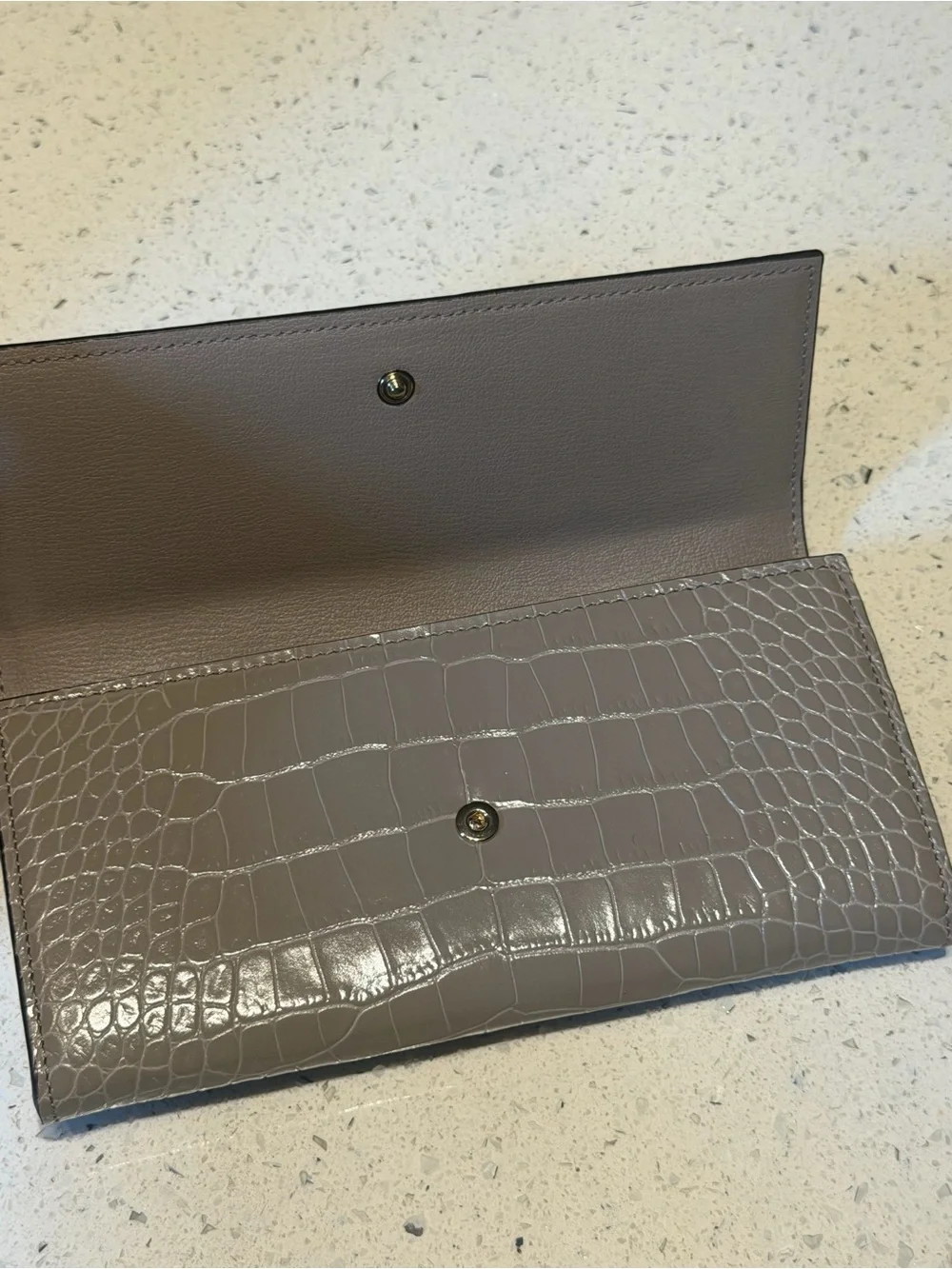 Jimmy Choo Sand Croc-Embossed Continental Wallet with Gold Hardware